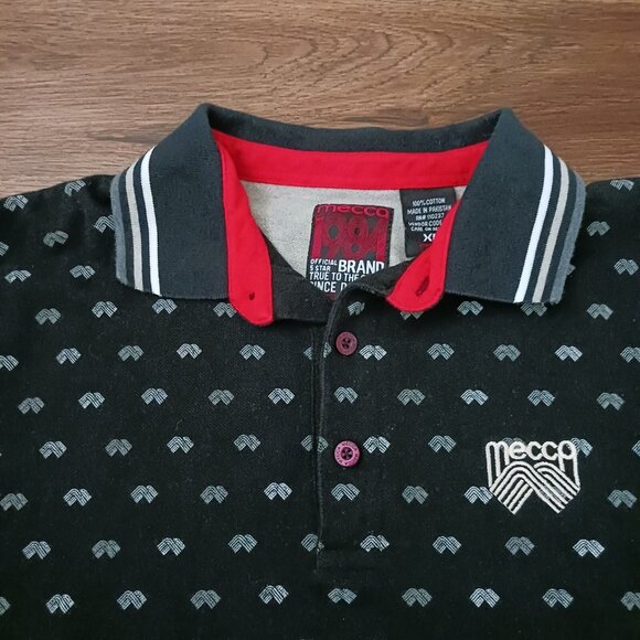 Mecca Other - Vtg Mecca Black Polo Shirt Size XL Y2K Streetwear